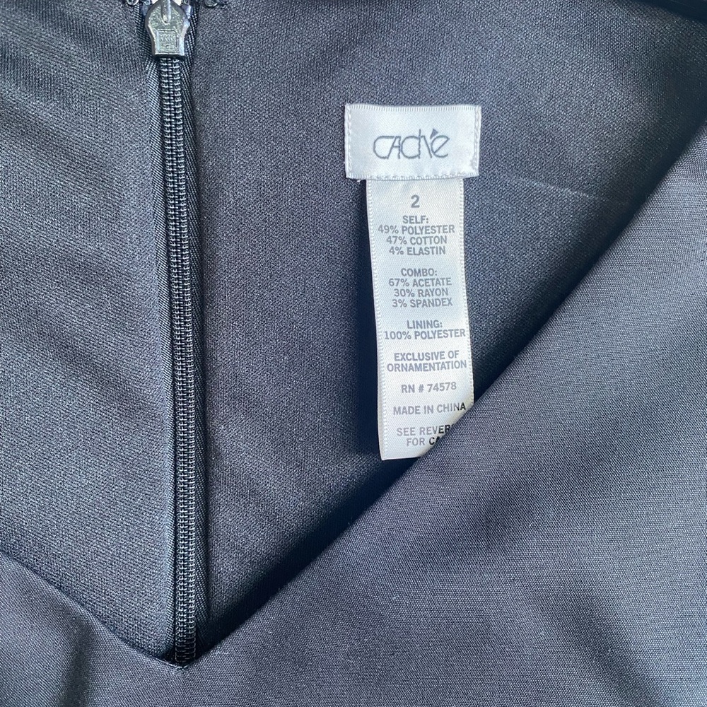 Cache Black Ruched V-Neck Sheath Dress - Picture 5 of 9